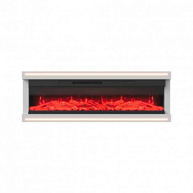 EuroLiving ELEKTRICKÝ krb 50" s vysokým leskem, LED plameny, 12 barev, dálkové ovládání, ambientní osvětlení