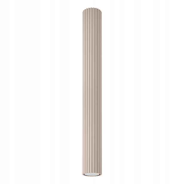 Sollux stropní spot taupe kulatý vroubkovaný tubus 60 cm 1xGU10 10W Karbon