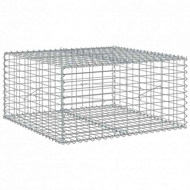 vidaXL Gabionový koš s víkem 100 x 100 x 50 cm pozinkované železo