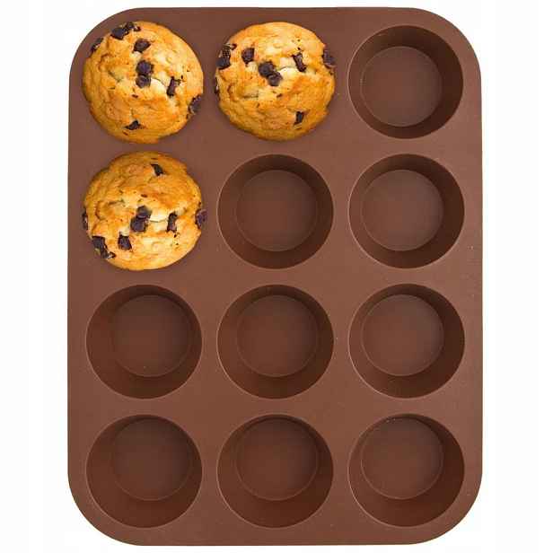 Silikonová forma na muffiny Sillinie, hnědá