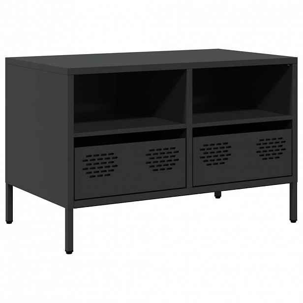 vidaXL TV skříňka černá 68 x 39 x 43,5 cm ocel válcovaná za studena