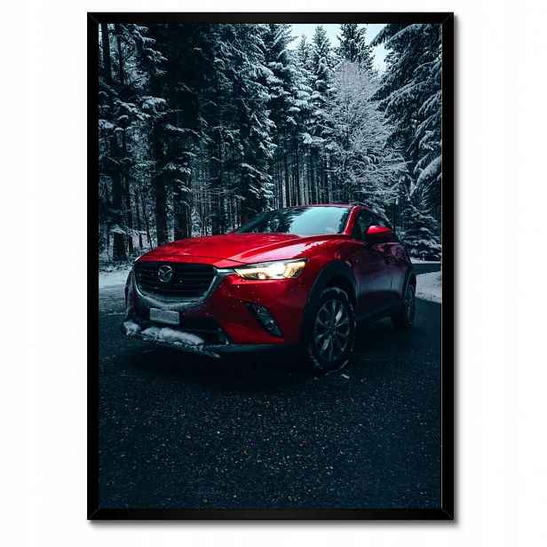Plakáty v rámu 50x70 Červená Mazda Auto