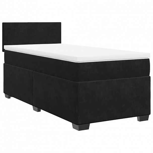 vidaXL Box spring postel s matrací černá 90x190 cm samet