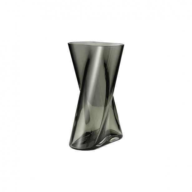 Skleněná váza Lituus kouřová, střední - Georg Jensen