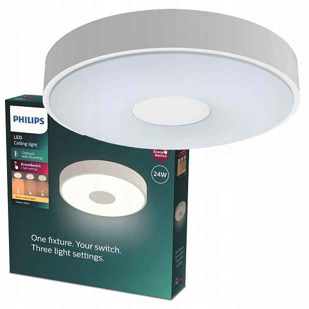 Stropní Svítidlo Stropní Svítidlo 24W 2700lm 2700K SceneSwitch Bílá Coiner Philips