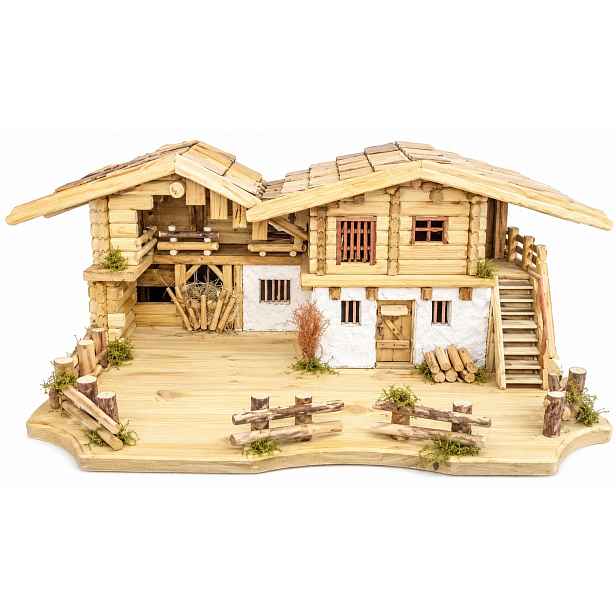 Vánoční Betlém *premium Světlý* 90x38x38 cm pro postavy 11-15 cm