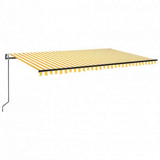 vidaXL Stahovací markýza Žlutá a bílá 500 × 300 cm Polyester