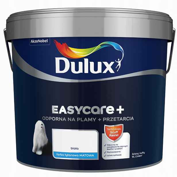 Barva Dulux Easycare+ Skvrny A Oděrky Bílá 9 L