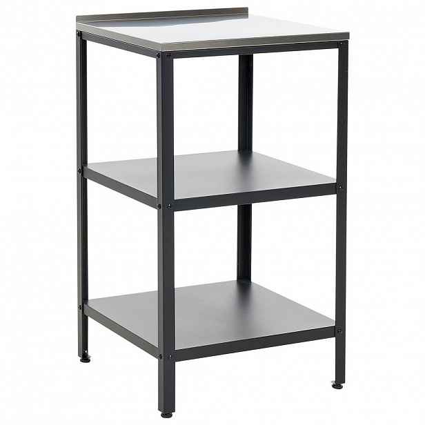 Beliani VENKOVNÍ KUCHYŇSKÝ OSTRŮVEK Ocel černý 50/50/92 cm Vilama