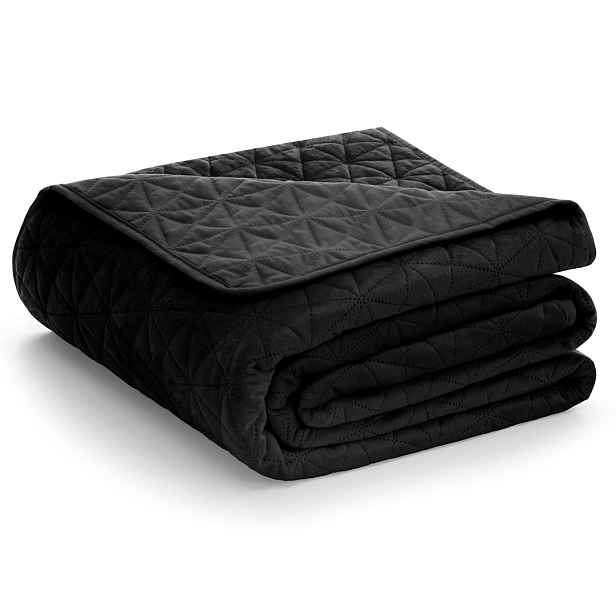 Restilo Prošívaný přehoz na postel LAILA 260x280 černý, velikost 220x240