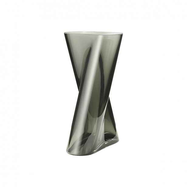 Skleněná váza Lituus kouřová, velká - Georg Jensen