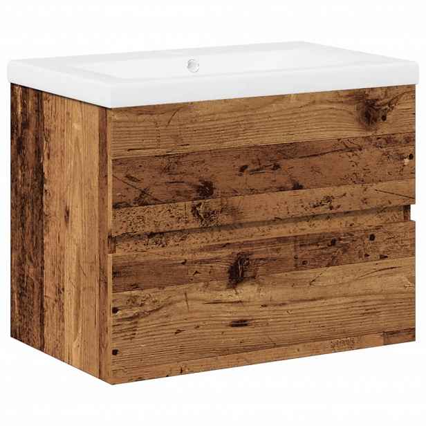vidaXL Skříňka se zápustným umyvadlem old wood