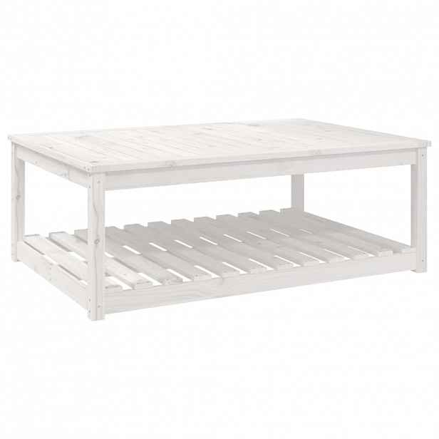 vidaXL Zahradní stůl bílý 121 x 82,5 x 45 cm masivní borové dřevo