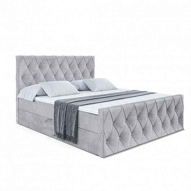 ALTDECOR AMERICKÁ postel AMAY-Z – 160 × 200 cm – H4 – světle šedá
