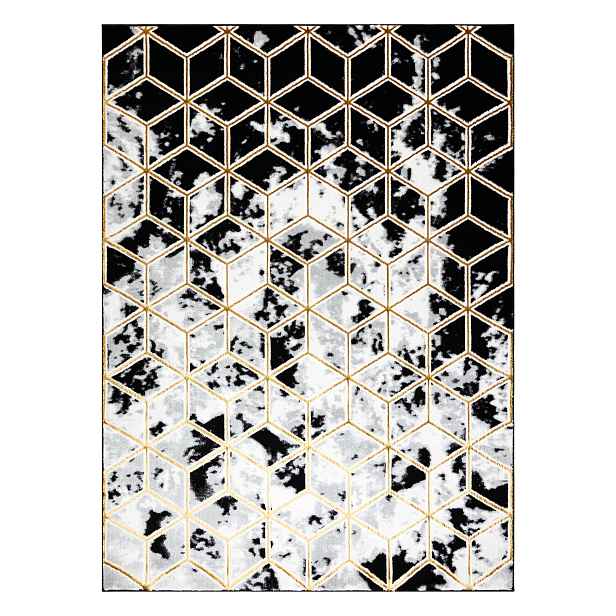 Kusový koberec Allure 1966 black/gold, 80x150, žlutá, kancelář, Dywany Łuszczów
