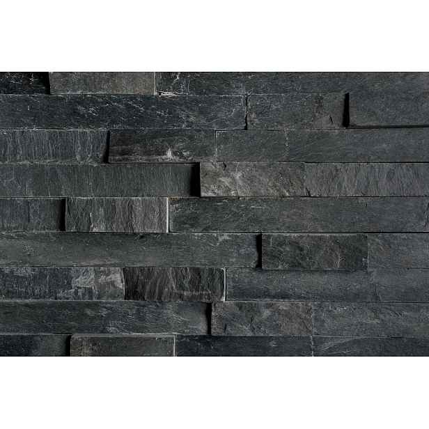 Obklad kamenný lepený DEKSTONE N 3003 Black Slate břidlice plošný 550×150 mm