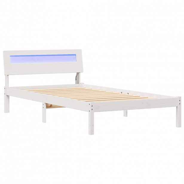 vidaXL Rám postele s čelo Bílá 90 x 190 cm Masivní borové dřevo