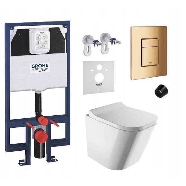 7v1 Podomítkový Wc set s podstavcem Grohe Slim Wc mísa Rim Omnires tlačítko