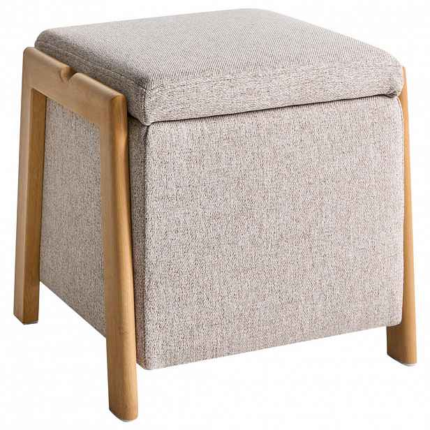 Beliani PUF s úložným prostorem Látka 45 cm Béžový Edland
