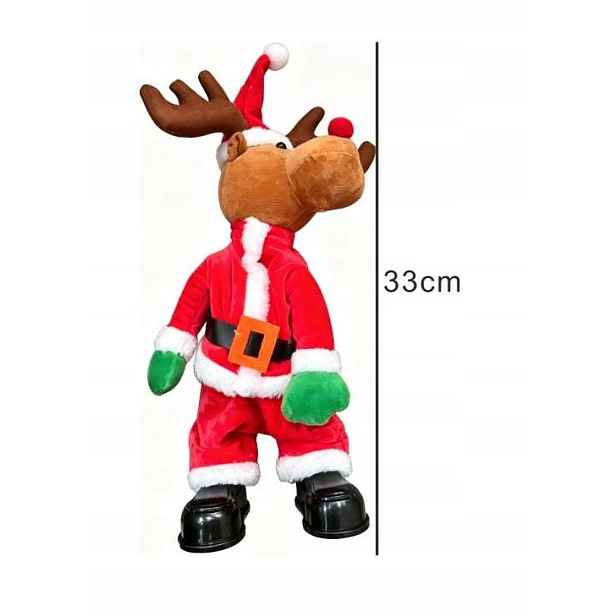 Sob Tančící 33 CM Hudební Pohyblivý Plyšák Vánoční Mikuláš