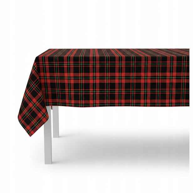 Velurový kostkovaný Ubrus 140x180 cm velvet velur Krata Červený ubrus na stůl
