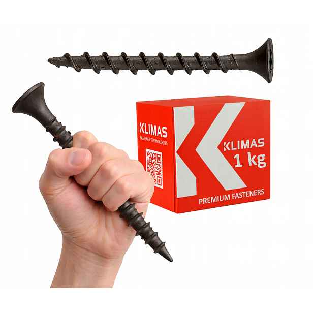 Vruty Do Dřeva Černé PH2 Fosfátované Do Desek Gk 4,2 x 70 mm 10 kg Klimas