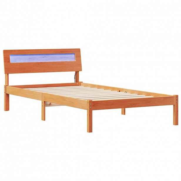 vidaXL Rám postele Voskově hnědá 90 x 190 cm Masivní borové dřevo