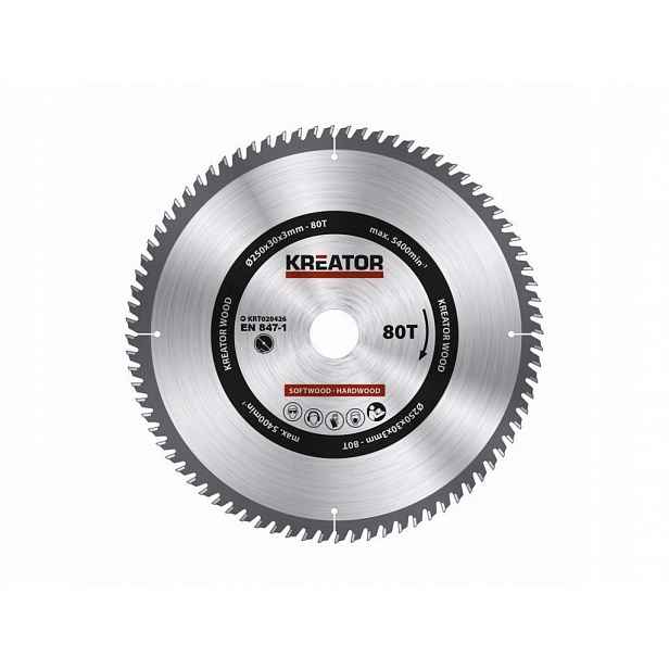 Pilový kotouč na dřevo 250mm, 80T KRT020426
