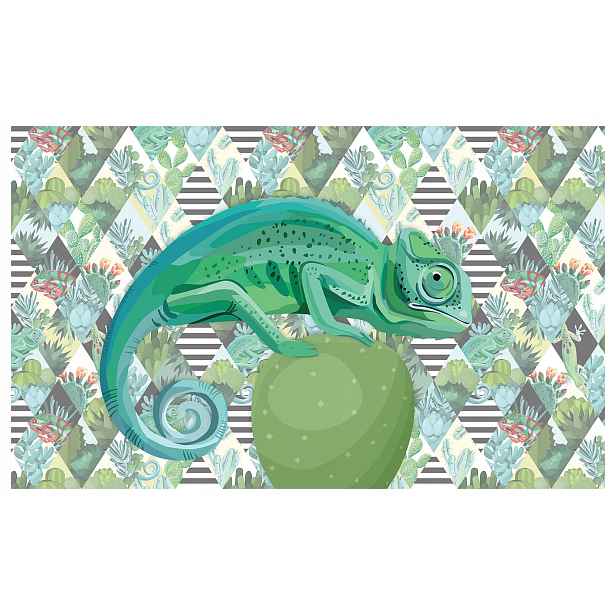 Vinylová fototapeta Chameleoni a kaktusy Eko-Design 312x219 lepidlo