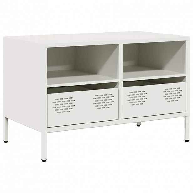 vidaXL TV skříňka bílá 68 x 39 x 43,5 cm ocel válcovaná za studena