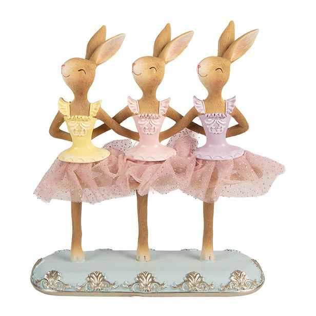 Dekorace tančící králíčci v sukýnkách - 23*8*25 cm Clayre & Eef