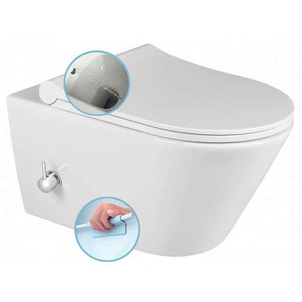 Sapho Avva - Závěsné WC s bidetovou sprškou, Rimless, bílá 100315