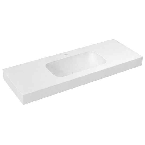 Sapho EMICO umyvadlo, Rockstone, 140x50cm, límec L, bílá mat