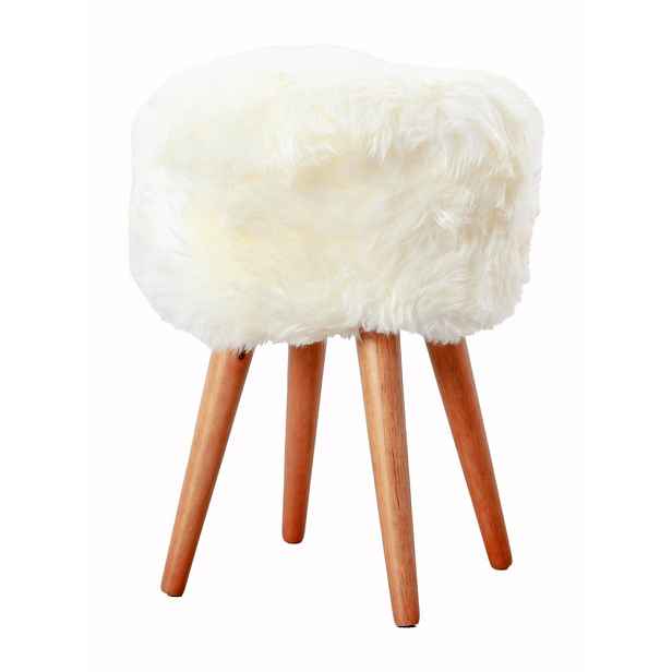 Stolička s bílým sedákem z ovčí kožešiny Native Natural, ⌀ 30 cm