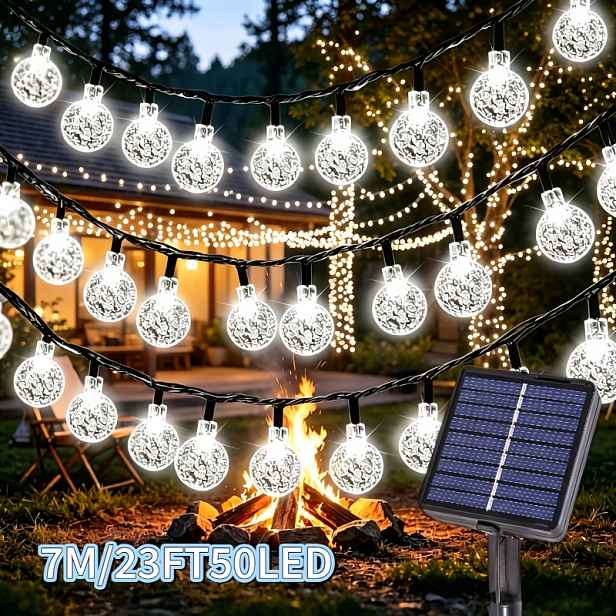 TEMU 1 balení /100 LED solárních křišťálových bublinkových světel, IP54, vhodné pro domácí atmosféru, oslavy svátků, večírky, , stromy, pozorovací