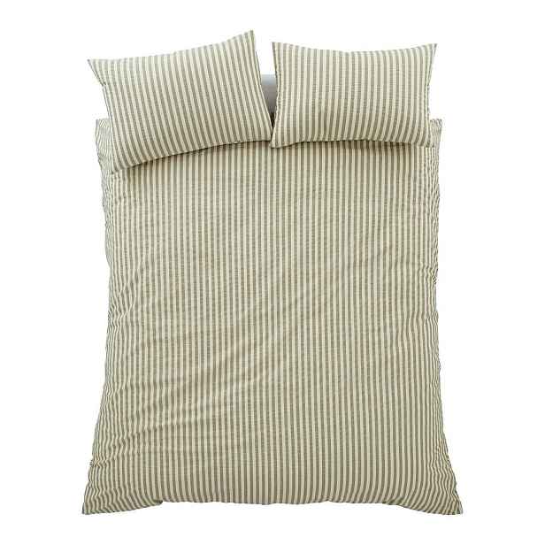 Zelené povlečení na jednolůžko 135x200 cm Cotton Rich Woven Stripe – Pineapple Elephant