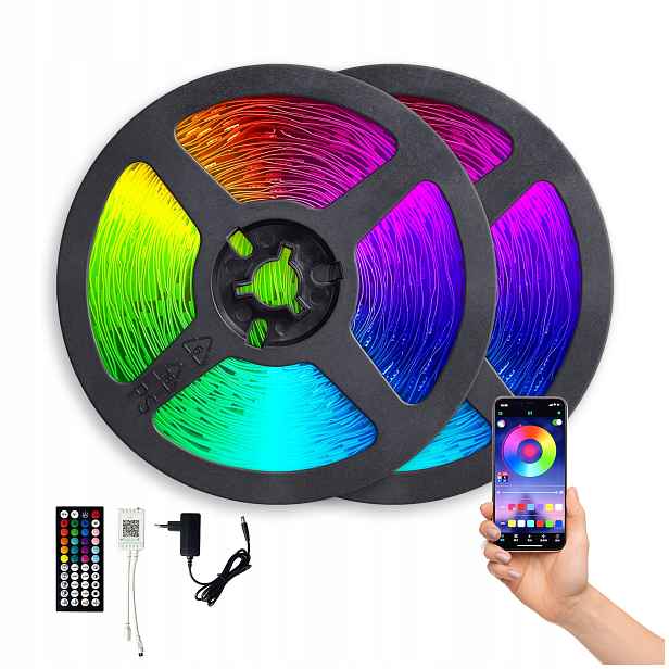 Led pásek Rgb 5050 Aplikace Smart Home 20M Dálkový Ovladač Bluetooth hudební sada