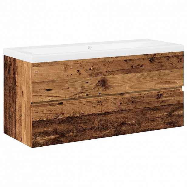 vidaXL Skříňka se zápustným umyvadlem old wood