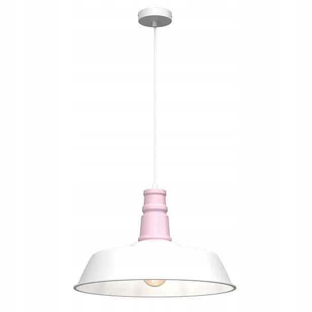 Závěsná lampa Enzo White/pink 1xE27
