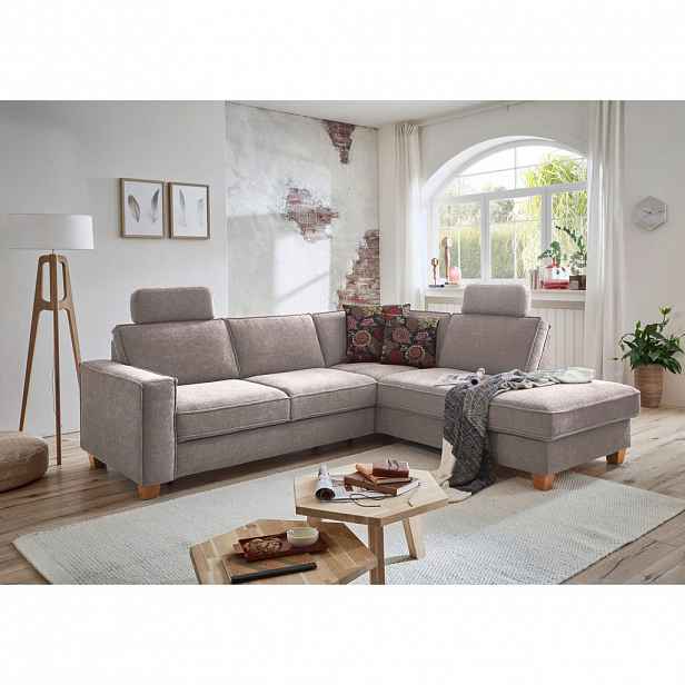 Sit & More ROHOVÁ SEDAČKA, textil, šedohnědá
