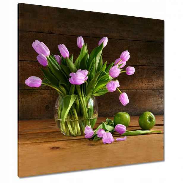 Obrazy 90x90 Fialové tulipány