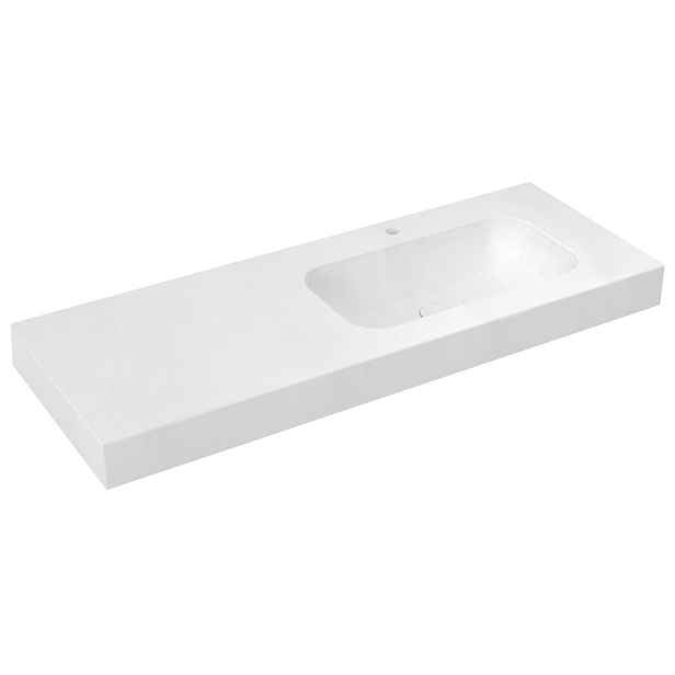 Sapho EMICO umyvadlo, Rockstone, 140x50cm, límec L, pravé, bílá mat