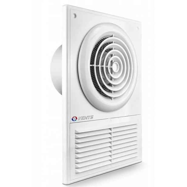Ventilátor fi 100 mm F s gravitační mřížkou, bílý