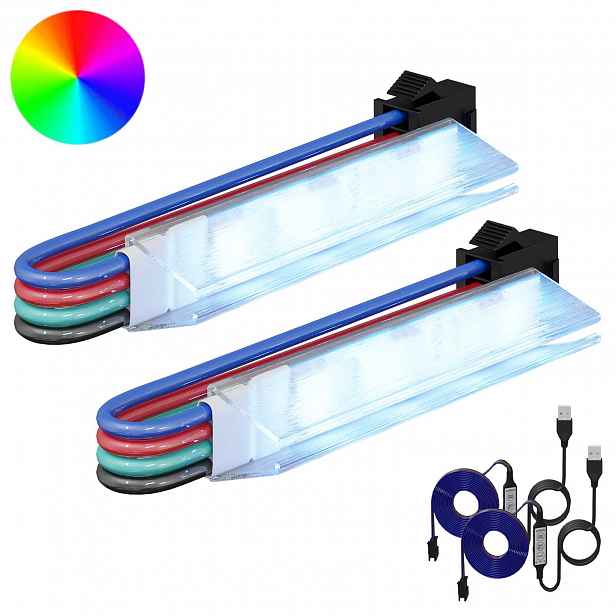 vidaXL LED pás 2 ks Černá a bílá Měď a plast