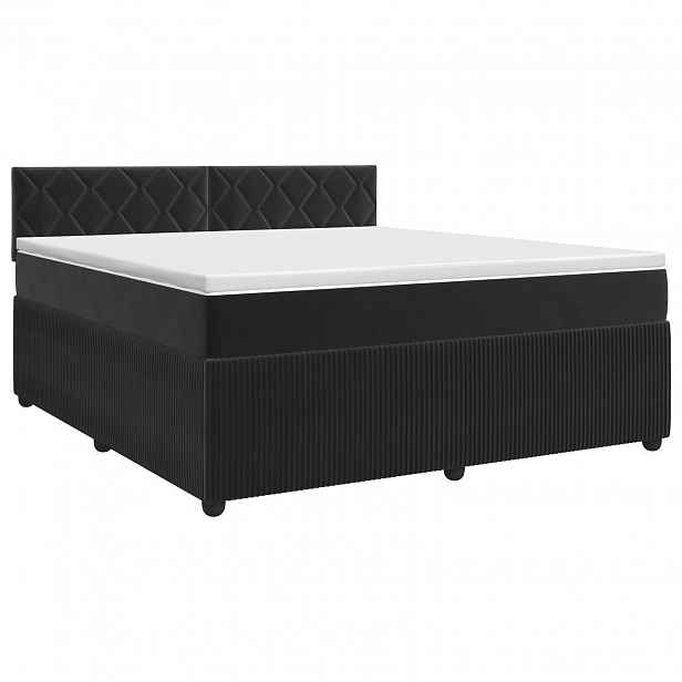vidaXL Postel boxspring s matrací s čelo Černá 140 x 200 cm Samet