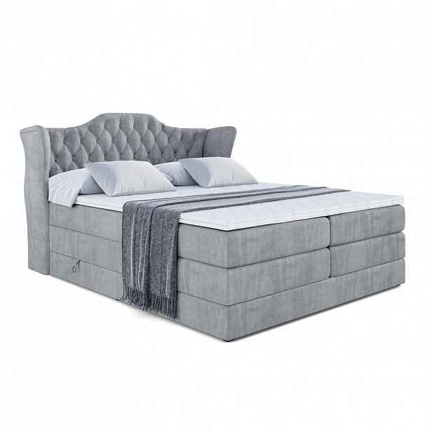ALTDECOR POSTEL boxspring VILA KING – 200 x 200 – H3/H4 – šedá