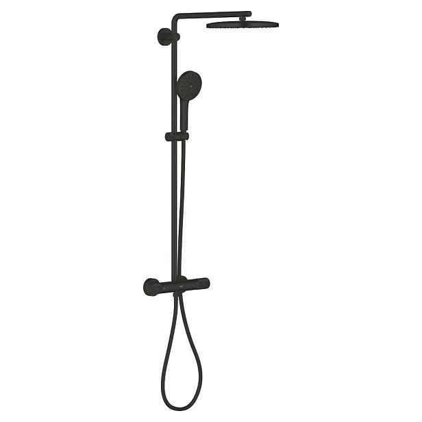 Grohe Vitalio Joy+ - Sprchový set s termostatem, průměr 28 cm, 3 proudy, matná černá 1142242430