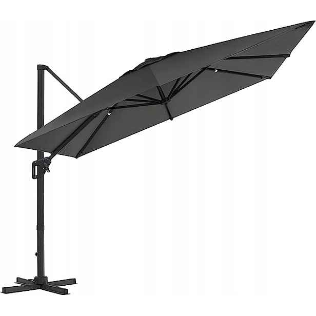 Songmics Zahradní slunečník sklápěcí, otočný, boční, 300 x 300 x 260 cm