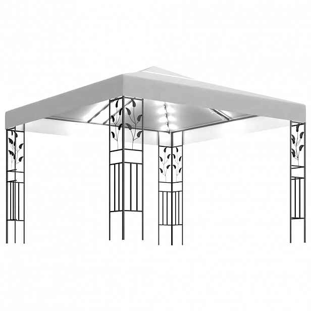 vidaXL Altán se světelnými LED řetězy 3 x 3 m bílý