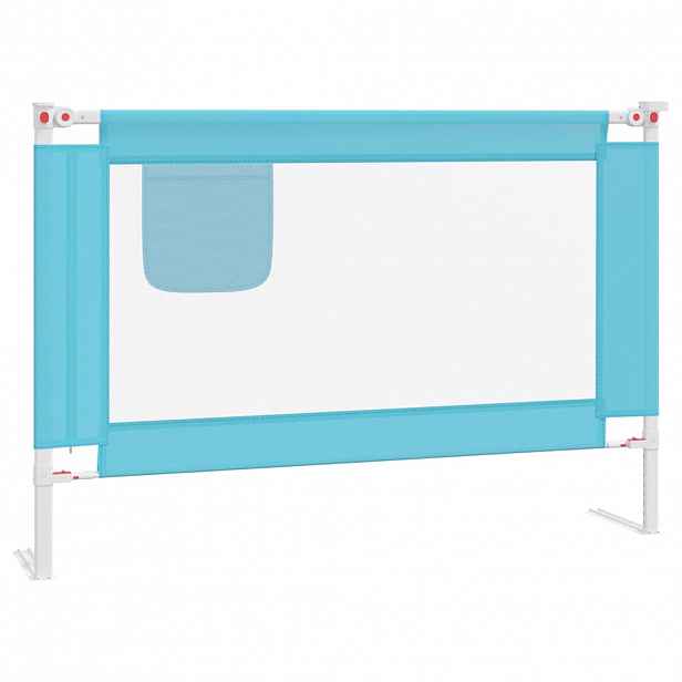 vidaXL Dětská zábrana k postýlce modrá 100 x 25 cm textil